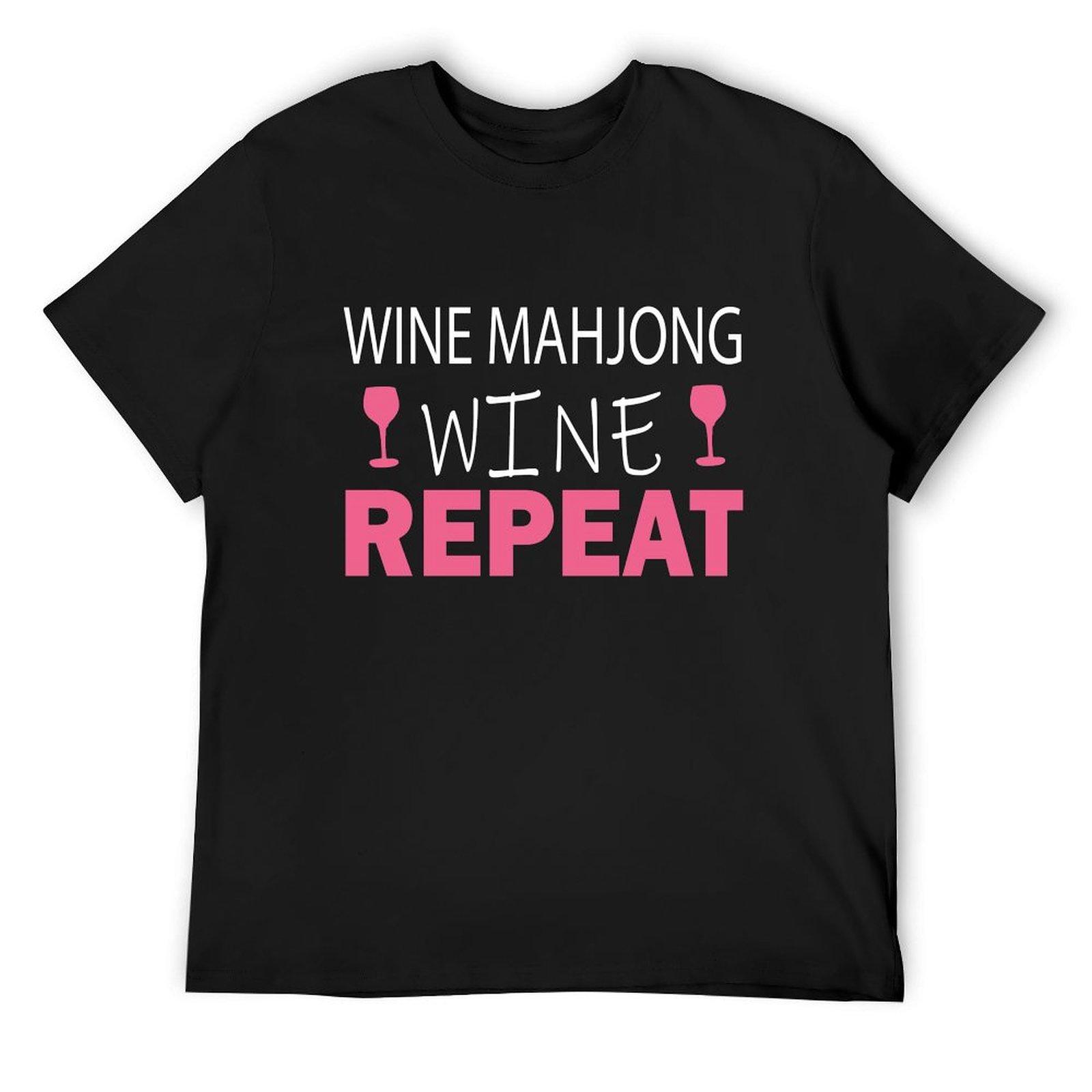 

Wine Mahjong Wine Repeat T-Shirt sublime oversizeds hippie clothes sports fans mens t shirts top quality 4XL