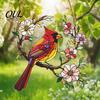 Bird Lover Ornament 1/2Pcs Acrylic Red Hanging Decoration, Standing on Flower Wall Branch Ornament, Indoor Outdoor Window Decor Decorative Pendant