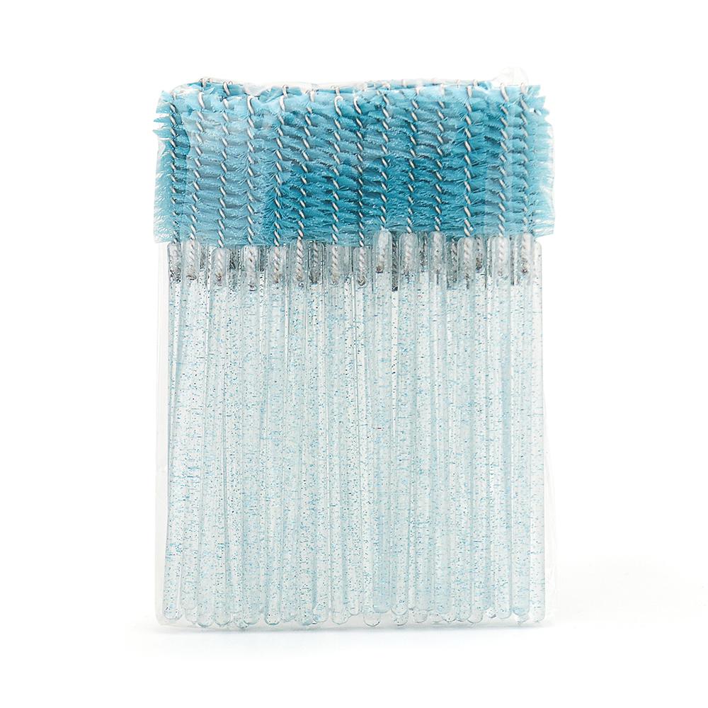 ANNAFRIS 1Pack 50Pcs Disposable Eyelash Brush Soft Head Crystal Eyebrow Brush Lash Extension Brush Mascara Wand Makeup Tool