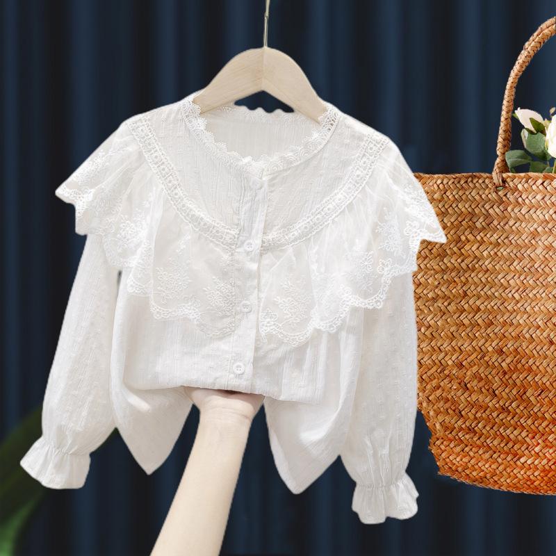 2023 Frühling Rosa Koreanischer Stil Langarmhemd für Mädchen & Babys