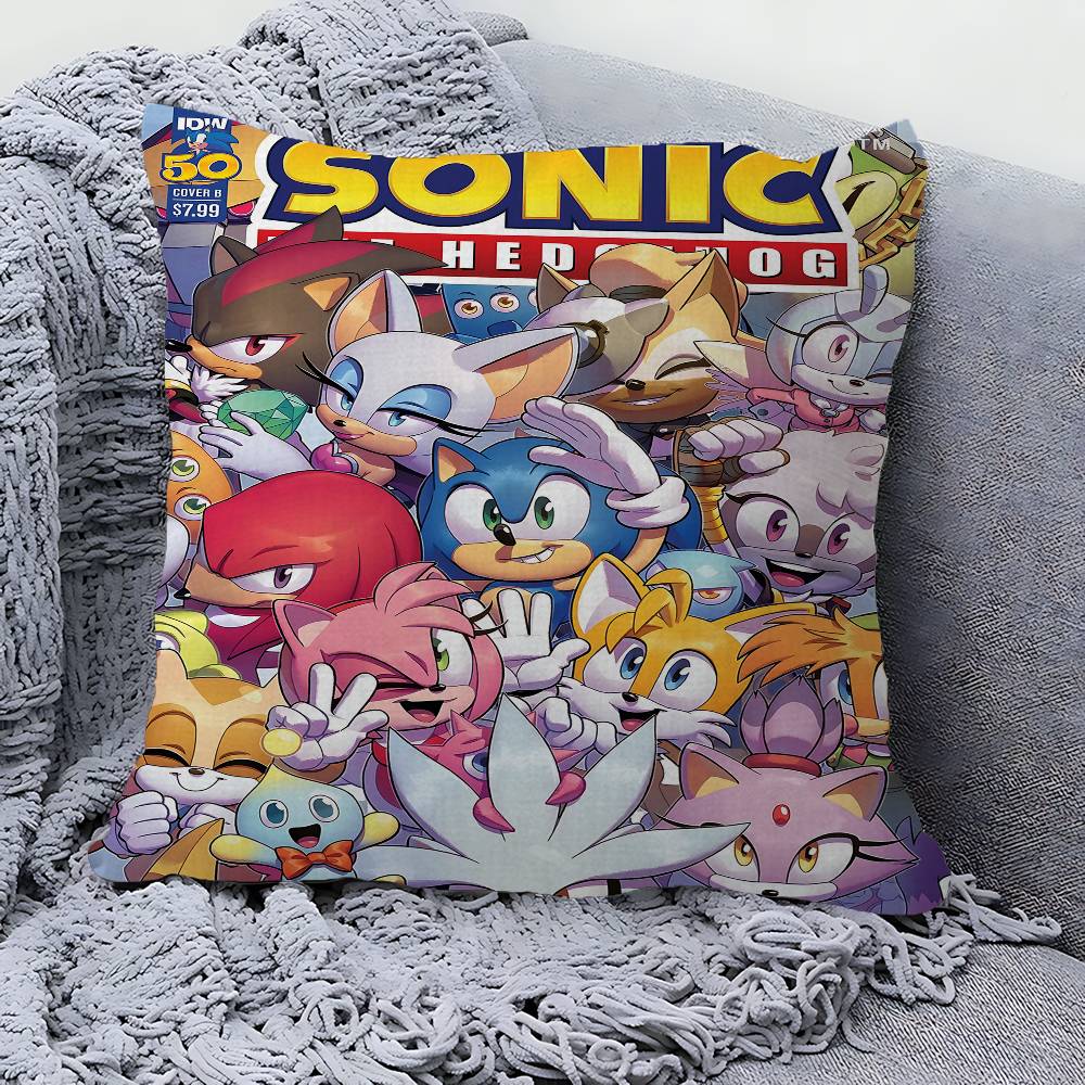 Anime Game S-SonicS Personalized Pillow Cover Kids Bedroom Wild Party Decor Pillowcase Kid Birthday Shower Gift