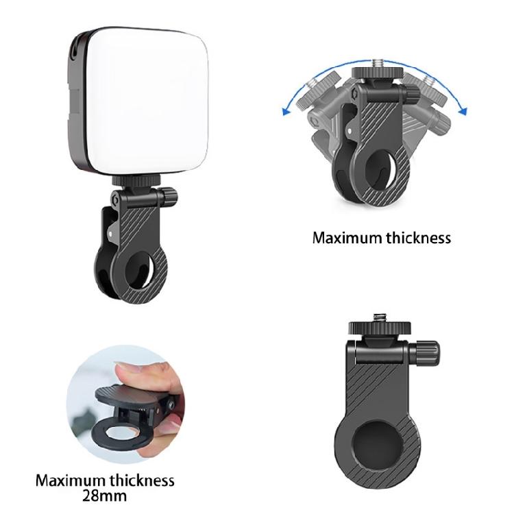 Flexible Camera Light Clip With 2.8cm Clamping Ranging Optimaled Illuminating For Streaming Recording