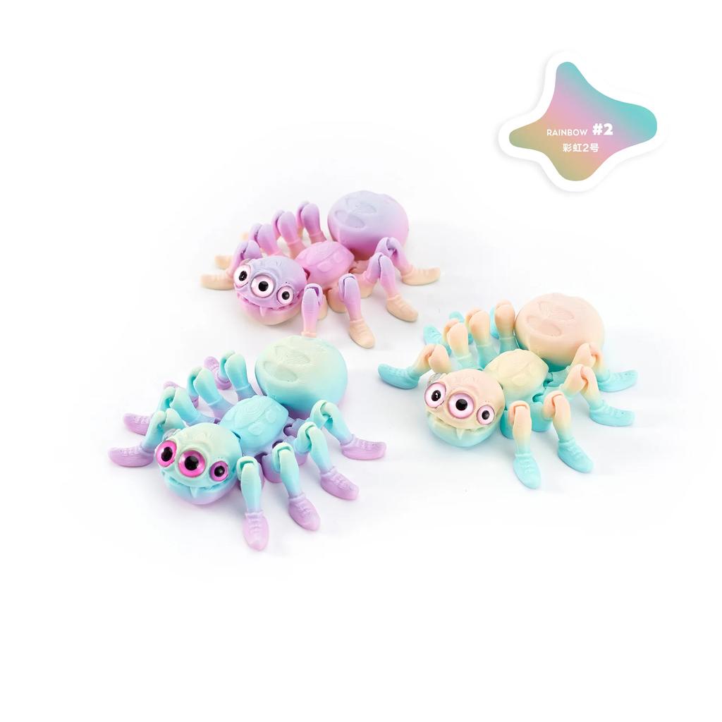 3D Tištěná pavoučí Fidget Hračka Realistická Barevná Figurka Pavouka Kloubová Zvířata Hračka pro Milovníky Pavouků Halloween Dětské Dárky