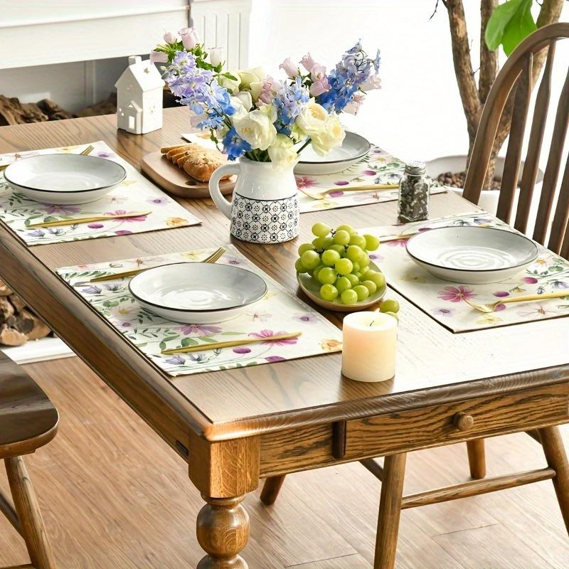 2/4pcs Floral Butterfly Placemats,Perfect for Christmas Parties And Dining Decor,Ideal for Weddings, Gift-Giving,Thanksgiving