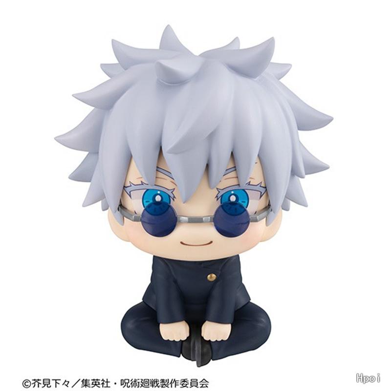 10CM Anime Jujutsu Kaisen Geto Suguru Scuola Superiore Satoru Gojo Guarda in Alto Seduto Carino Versione Q Modello Giocattolo Regalo Action Figure