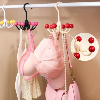 Yousheng Clothes Hooks with 6 Claws Strong Load-bearing 360-Degree Rotatable Easy To Install Underwear Bags Hanger Closet Organizer
