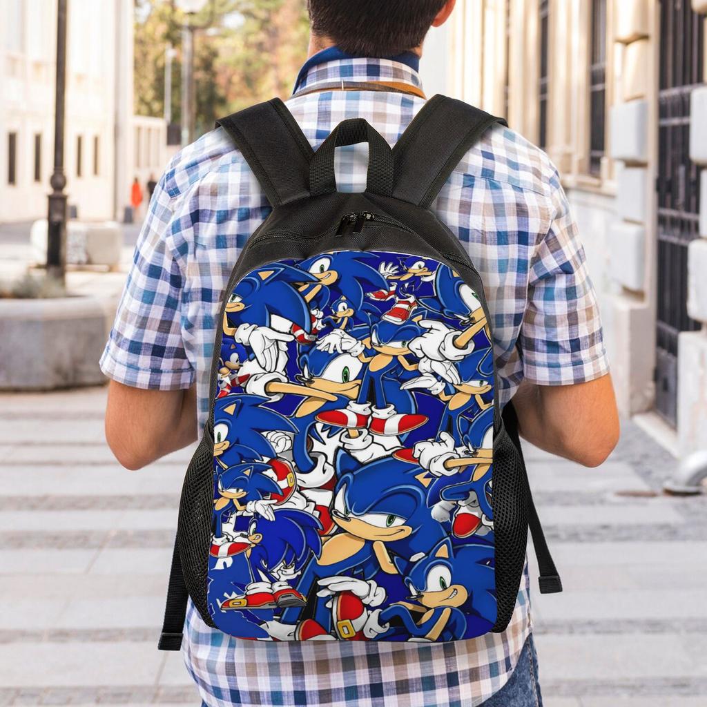Sonices the H-Hedgehogs Backpack  Travel Backpacks Male Streetwear School Bags Colorful Print Rucksack