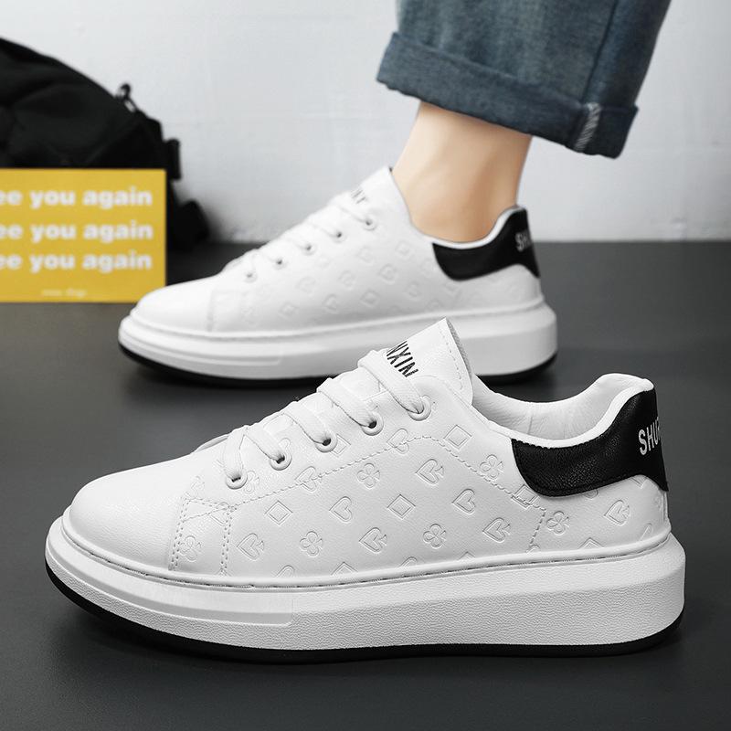 Men's Shoes Breathable White Shoes Men's  Trendy Versatile Platform Sports Casual Shoes Board Shoes Trendy Sneakers