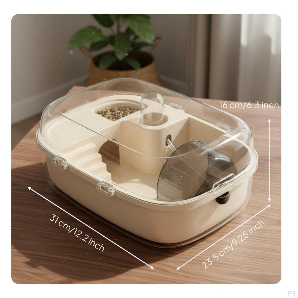 Hamster House with Accessories Easy To Clean Portable Cage Ventilated Transparent Small