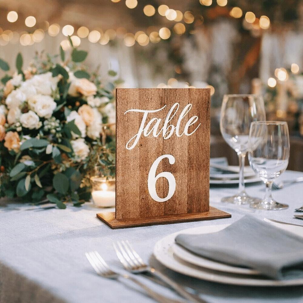 Durable Wedding Table Numbers Double-Sided Number Cards Decoration Table Number Signs  Dining Table