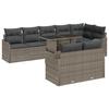 Set de Canapé de Jardin 9 pièces vidaXL avec Coussins en Rattan Poly Gris, Canapé de Jardin 2 places vidaXL avec Coussins 3348485