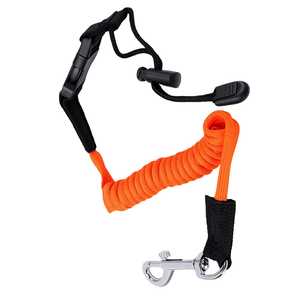 Kayak Paddle Leash Easy Connect Shock Absorption Lightweight Kayak Rod Leash for Canoe Paddle Board Orange