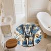 Vintage Elephant,Round Area Rug,Carpet Rug for Living Room Bedroom Sofa Playroom Decor,Non-slip Floor Mat