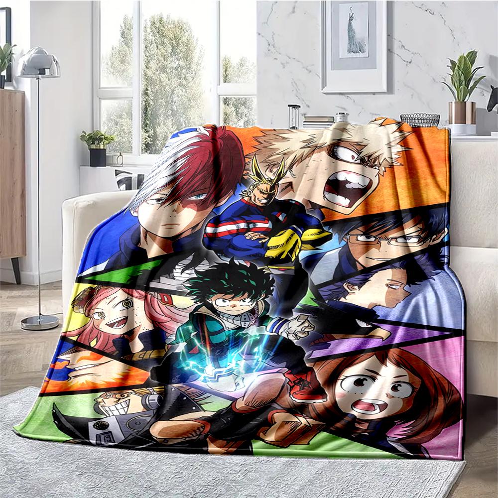 My Hero Academia Theme Printed Blanket - Perfect for Couch, Bed, Travel & Outdoor Use | Machine Washable, Cozy & Durable.