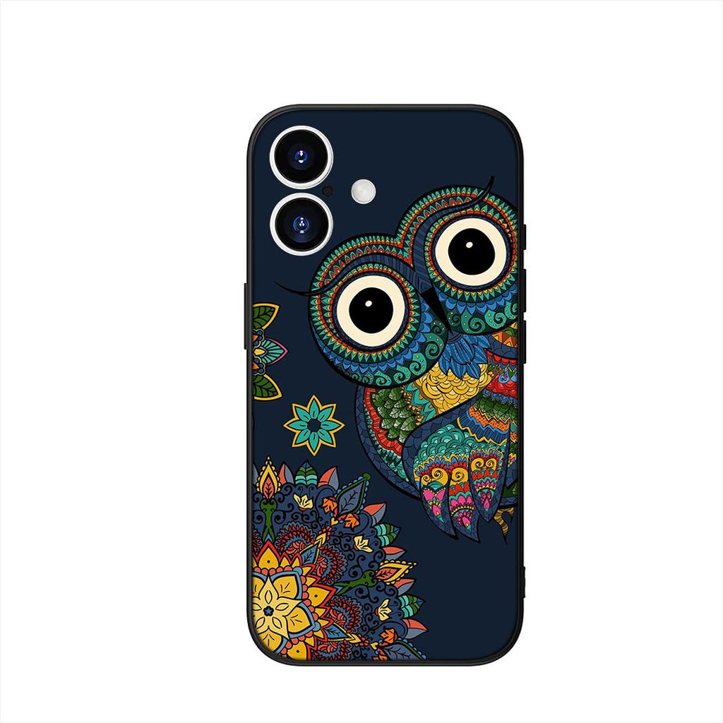 Owl Cartoon Phone Cover Case for Apple iPhone 16 15 14 Plus 13 12 Mini 17 Pro Max + 16E Air 16+ ProMax Casing