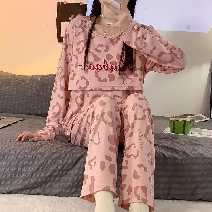 Women's Spring and Autumn Monthly Clothing Maternity Nursing Set Postpartum Comfortable Homewear