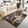 Halloween Bats Area Rug 3x5, Boho Vintage Floral Rugs for Living Room Gothic Damask Washable Rug, Antique Decor Goth Silhouette Dark Shadows