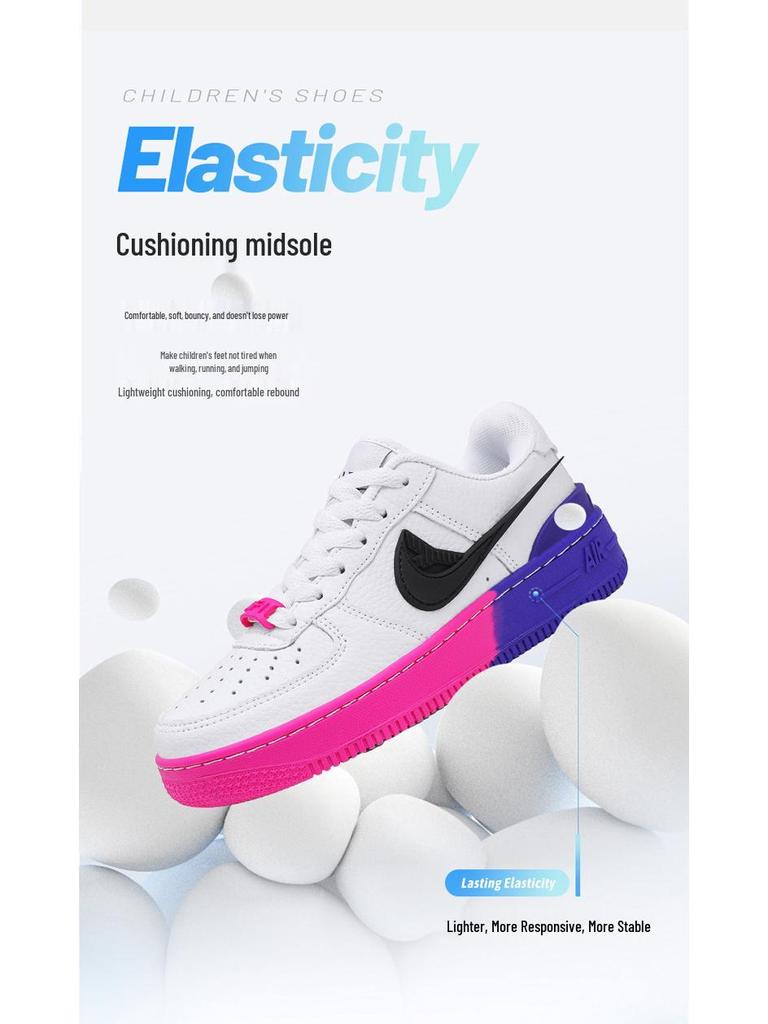 AJ Kinder Air Force 1 Skate-Schuhe, Neongrün, Damenmodell, Low-Top, AJ1.