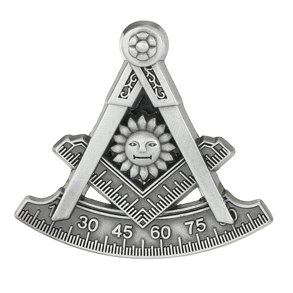 3 Styles Vintage Masonic Emblem Sword Shaped Brooches Sun Lion Head Design Freemason Emblem Pins Mason Badge