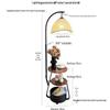 American Retro Floor Lamp with Charging Shelf and Fabric Shade