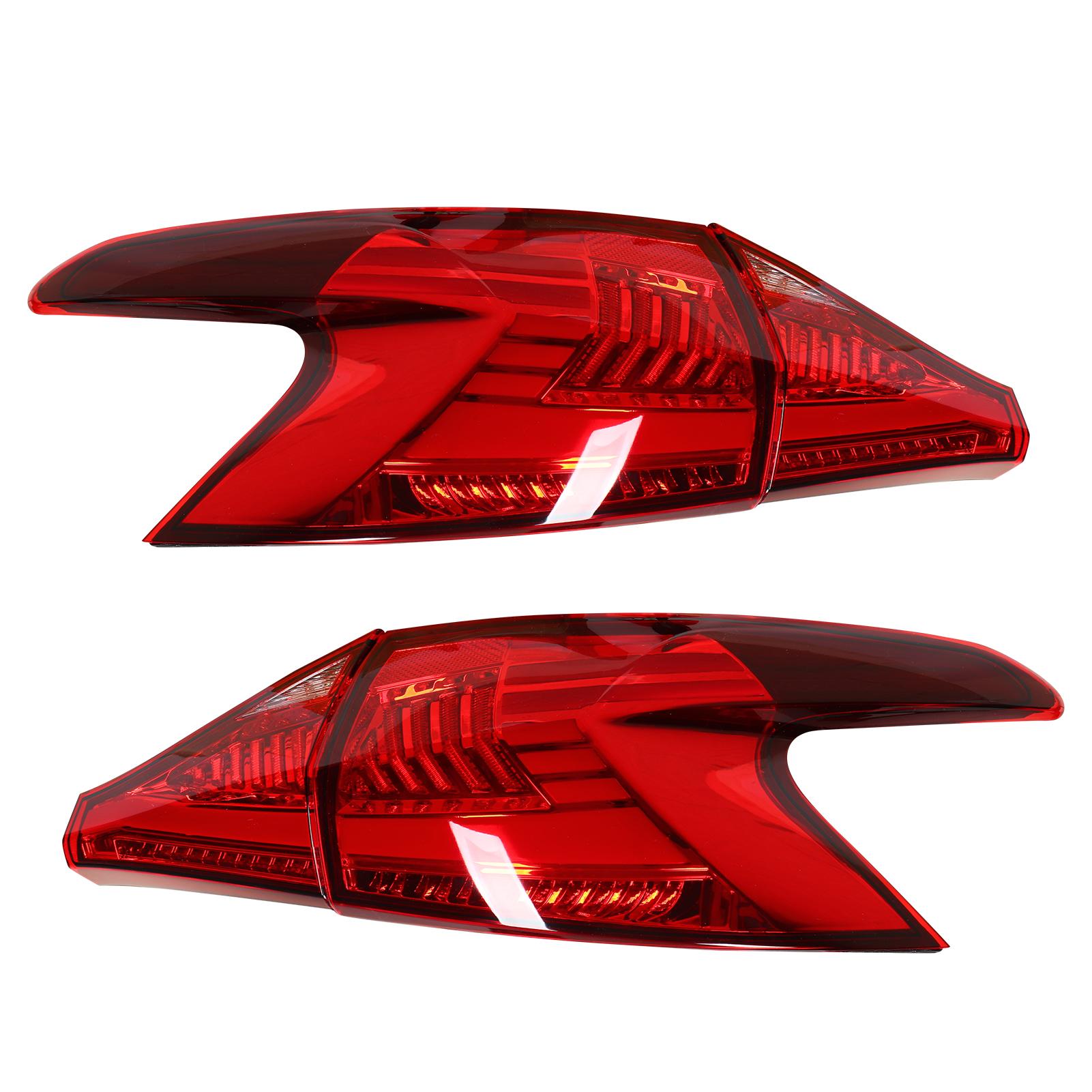 Red Lens LED Tail Lights Sequential Turn Signal Rear Brake Reverse Running Lamp Replacement for Hyundai I20 2020‑2022
