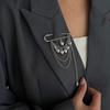 Iron Heart Brooch Pin Heart Shape Pendant Multi-Function Pin Fashion Chain Tassel Badge  Daily