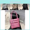 Spacious Nylon Lined Quilted Women's Handbag Soft Cotton Fabric Shoulder Bag