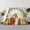 Coperta Vergine Maria di Fatima in Pile di Flanella Portogallo Rosario Coperte da Divano Cattoliche per Viaggio Camera da Letto Copriletto per Divano