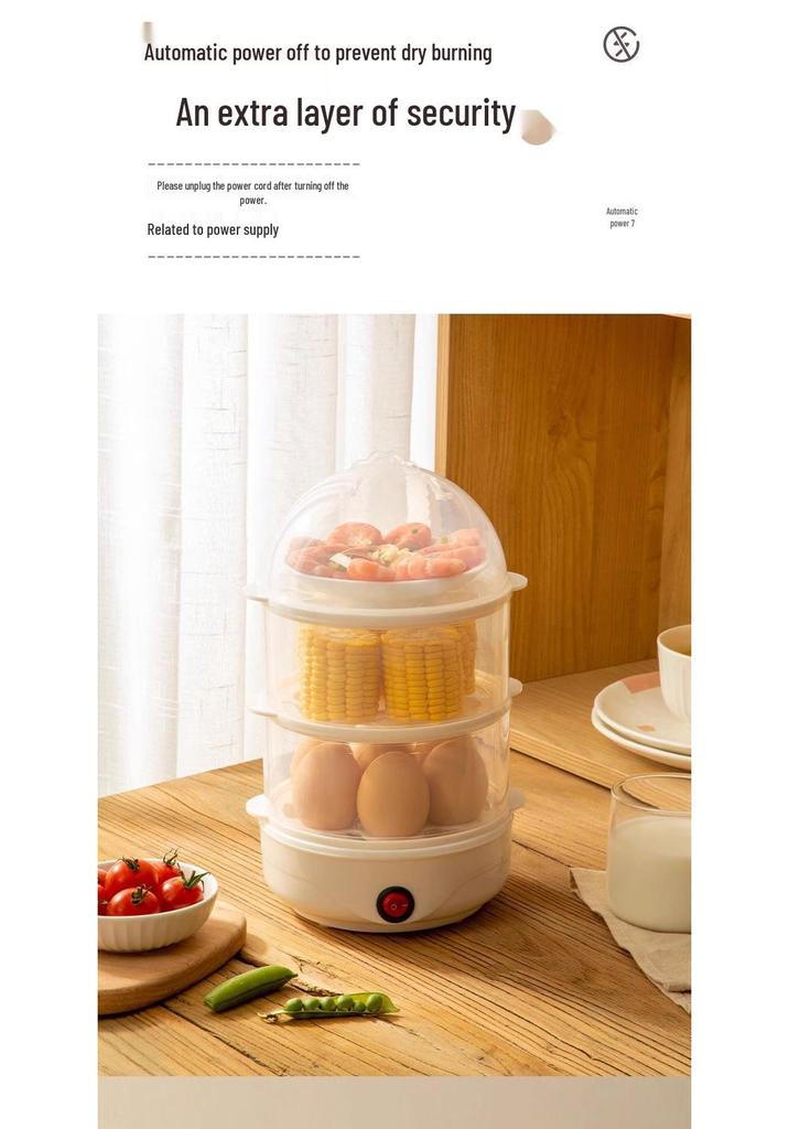 1-Person Multi-Functional Egg Boiler & Steamer with Auto Power-Off