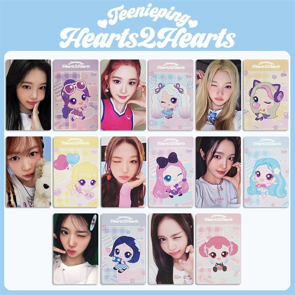 8Pcs/set Hearts2Hearts H2H Teenieping LOMO Cards MR LUCKY Card Jiwoo Carmen Yuha Stella Yeon Juun Selfie-card Fans Cosplay Card (as the picture,5.4x8.6cm)