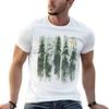 Vintage Woods Pine Trees Tshirt Water Resistant Casual Tshirt