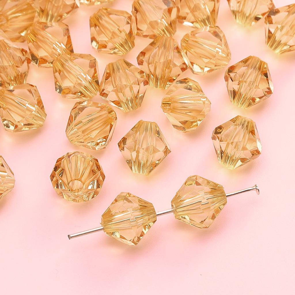 Handmade Beads Diamond-shaped Faceted Beads Acrylic Transparent Irregular Faceted Round Beads Beads DIY Bracelet Cell Phone Chain Jewelry Loose Beads