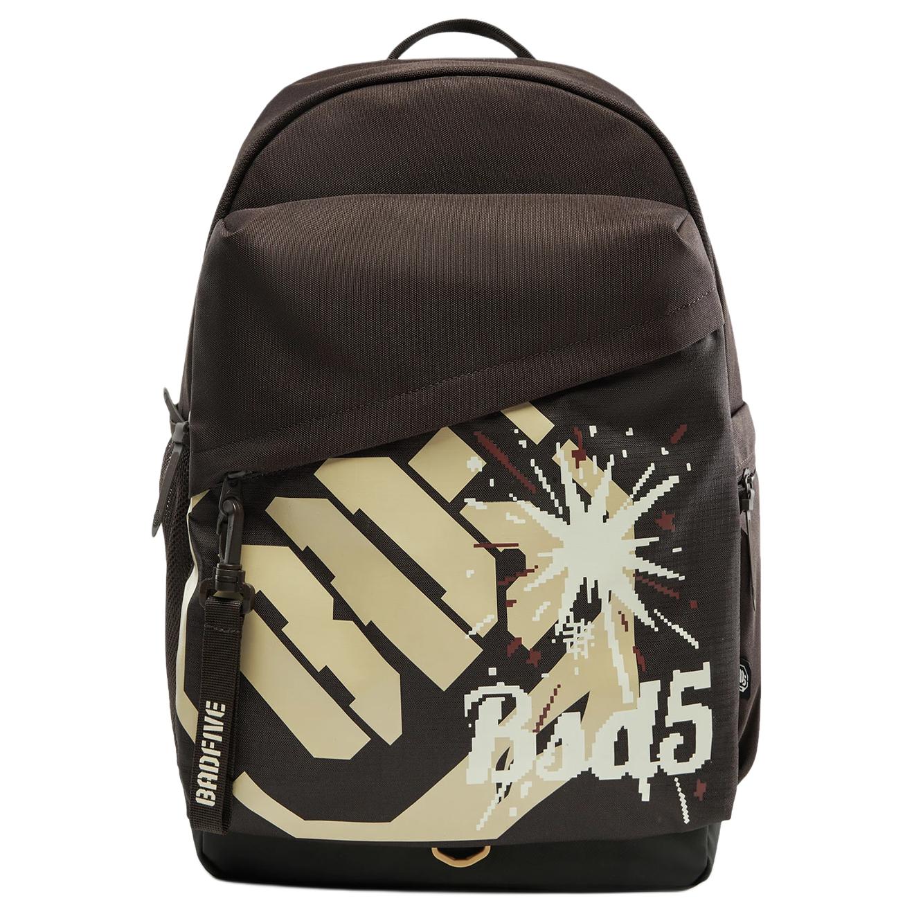 Li Ning Badfive 22L Water-Resistant Trendy Letter Print Backpack Unisex Backpack Coffee-Brown ABSV001-3 Coffee Umber