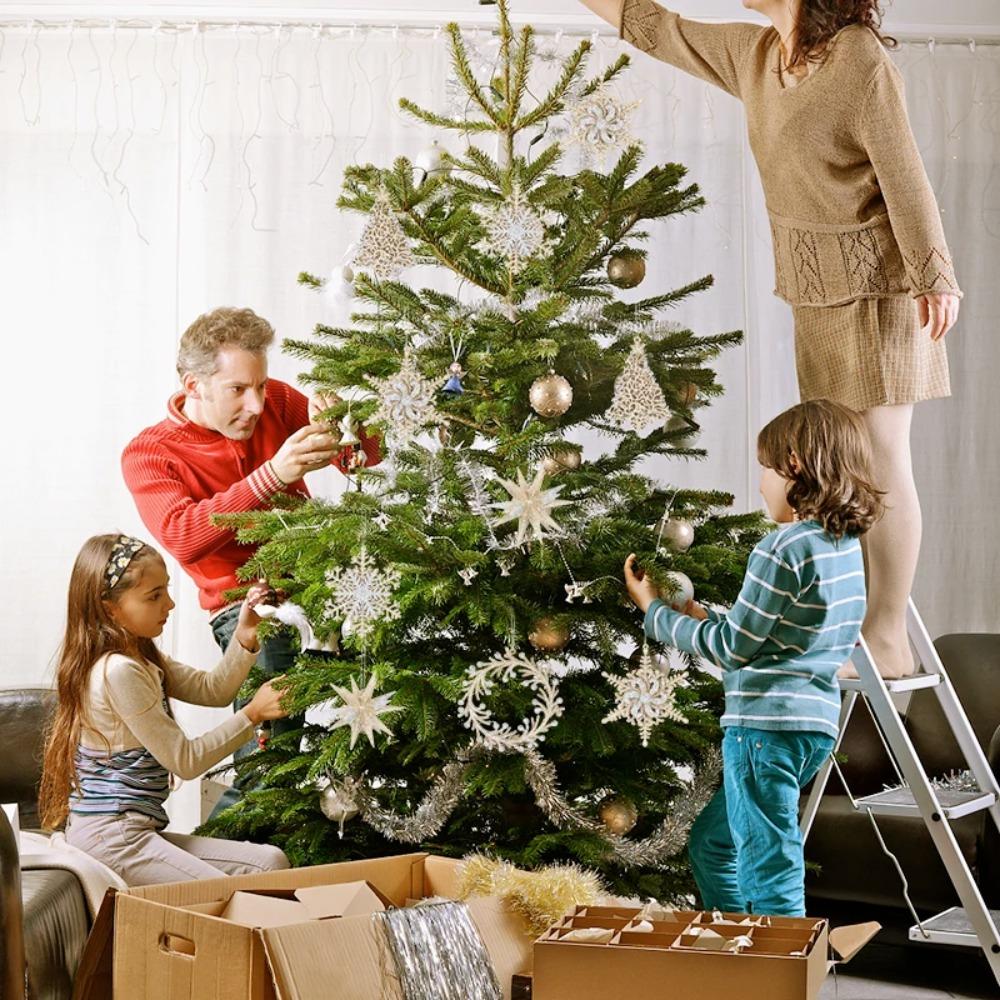 Glitter Christmas Hanging Ornament Champagne Wreath Decoration Xmas Tree Snowflake Pendant  Navidad