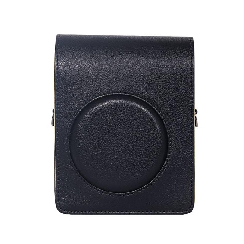 Leather Case Retro Camera Bag for Mini Shot 3 ERA/MS300 Protective Case Solid Color Carry Case with Shoulder Strap