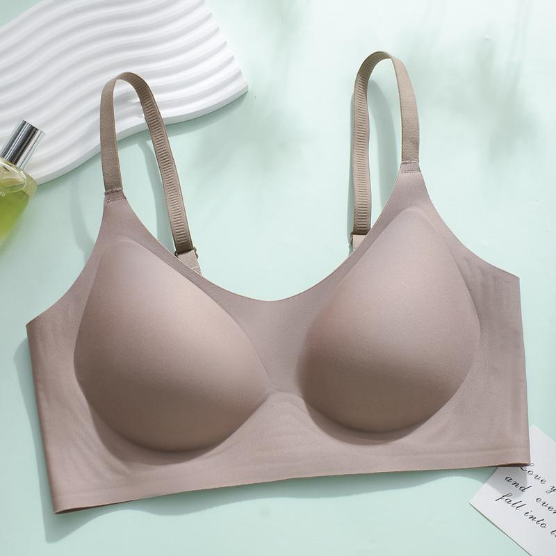 

Large U-shaped cross beautiful back sling vest bra integrated anti-sagging summer thin shoulder strap no trace 3xl 42/95bcd (recommended 75-85kg ) кавовий