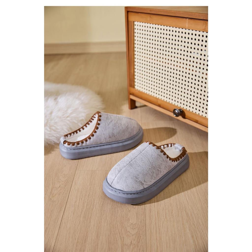 Winter Cotton Slippers for Keeping Warm At Home with Thick Velvet and Fur, Indoor Non Slip Cotton Slippers for Home Use