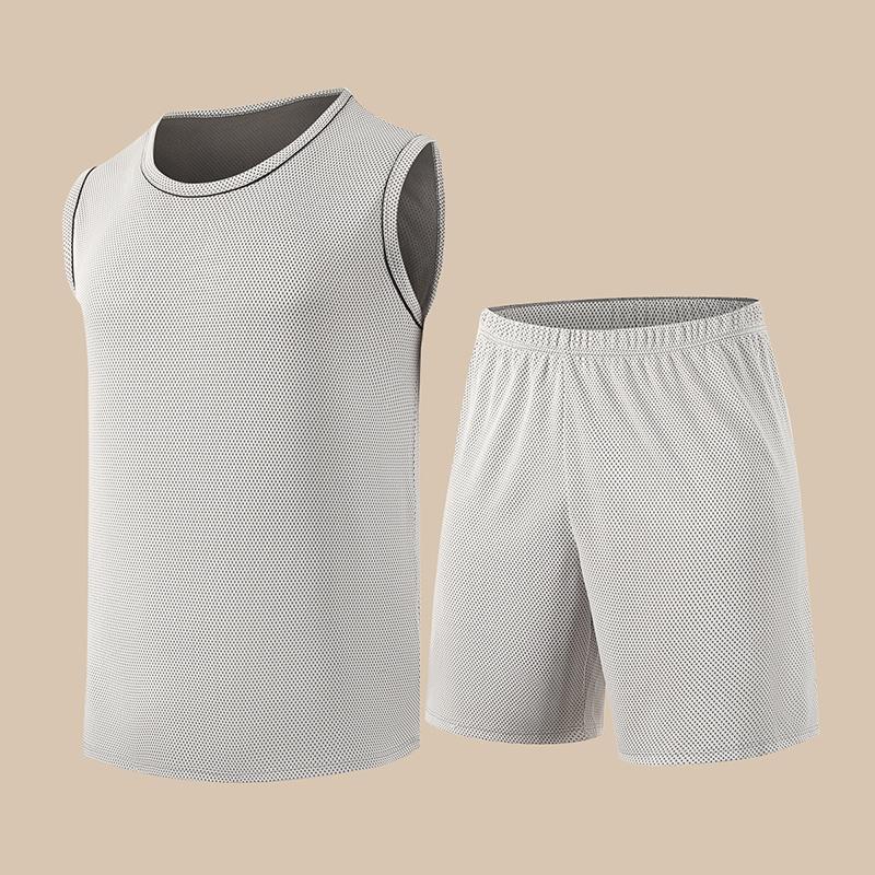 Men's Set Sleeveless Top, Quick Drying, Breathable Sports Fitness Comfortable Home Wear Can Be Worn Outside Fashionable Set