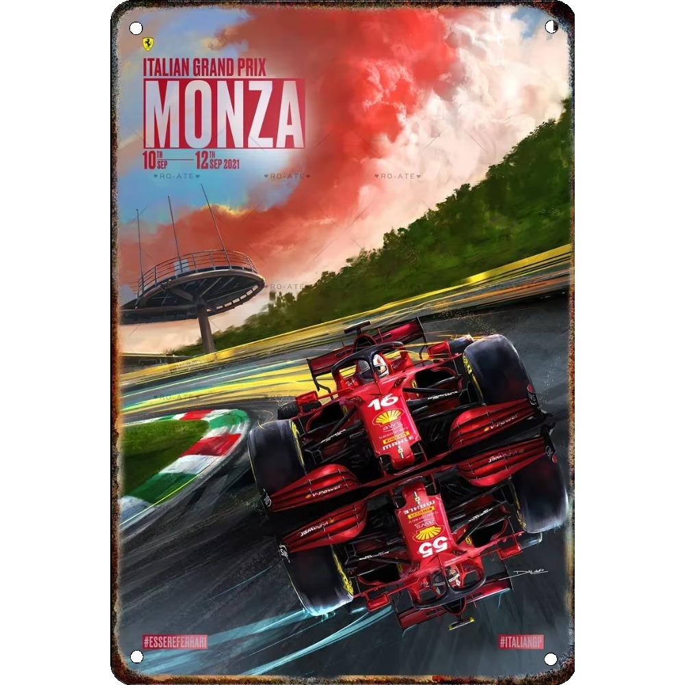 Vintage Formula Car Race Poster Home Garage Club Modern Wall Art Decorative Panel Mural Aesthetics