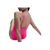 Nike Essentialist Swoosh V-Neck Solid Color Comfortable One-Piece Swimsuit Women swimsuit Bright-Pink NESSF232-678