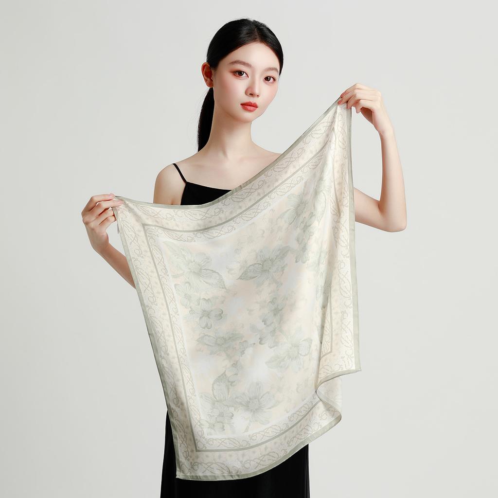 New 12mm silk crepe satin 100% mulberry silk scarf, high-end versatile accessory, silk scarf square scarf