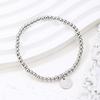 Stainless Steel Elasticized Beaded Jewelry 53 Round Beads Stretchable Design Wristband Formal Casual Accessory