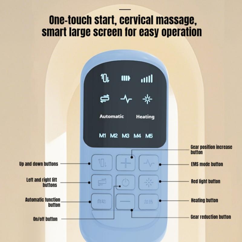 Trakční masážní polštář na krční páteř Krk a ramena Horký obklad EMS Chytrý masážní polštář na krční páteř