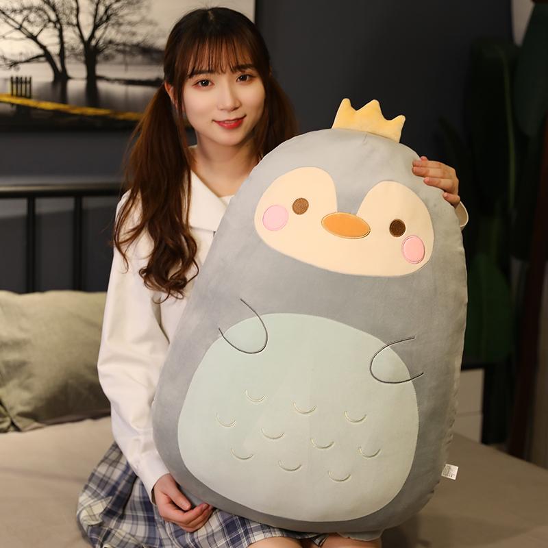 45-80cm Big Animals Plush Toy Fatty Squishy Stuffed Dinosaur Pig Penguin Bear Soft Doll Baby Appeasing Cartoon Plush Cushion