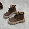 High-top Boots, Autumn Thick-soled Work Boots, Soft Leather Women's Boots and Women's Shoes