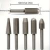5 Stück 6mm Rotationsfeile Stahlfeile Schreinerei DIY Weichmetall Trimmset Metallschleif Reparaturwerkzeug