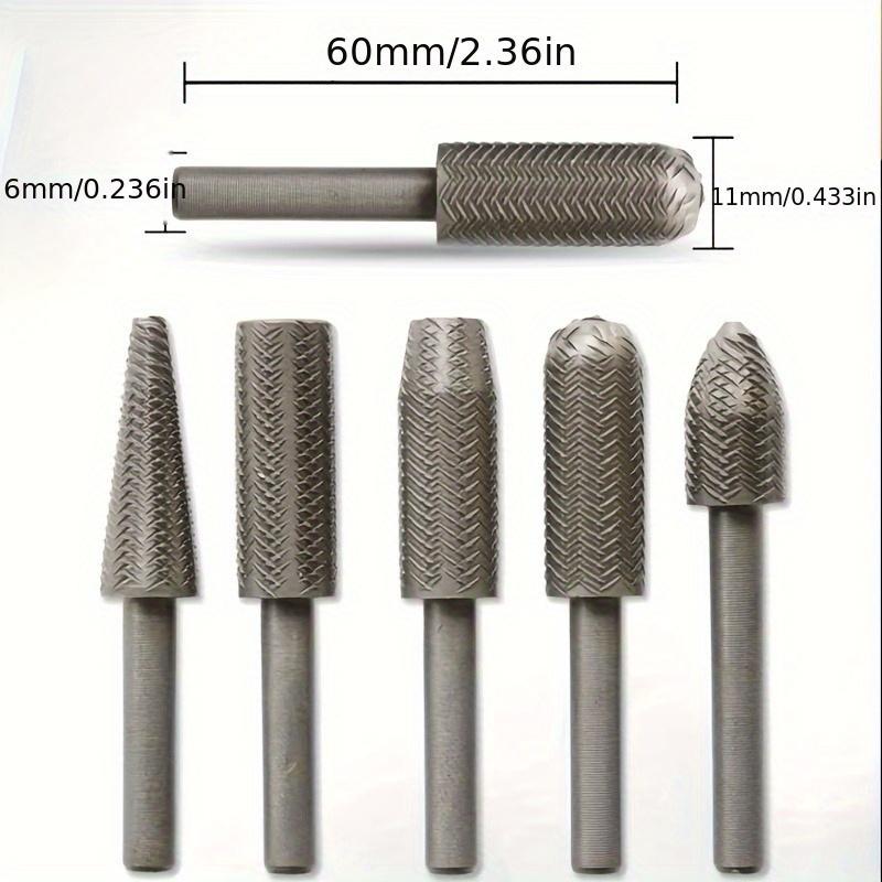 5 Stück 6mm Rotationsfeile Stahlfeile Schreinerei DIY Weichmetall Trimmset Metallschleif Reparaturwerkzeug