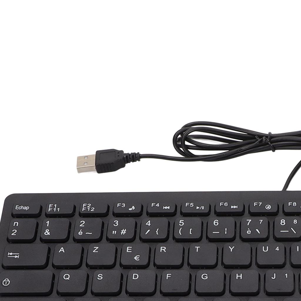 Vbestlife Russian Keyboard, French Keyboard, German Keyboard, 78-Key Wired USB Computer Keyboard Mute Ultra-Thin Mini Keyboard (French)