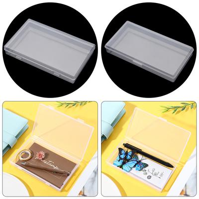 Ins Desktop Organizer Sticker Tape Storage Box Pencil Box Transparent Desk Storage Box School Office Home Sewing Storage Box