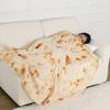 Multi-size Funny Round Corn Tortilla Blanket Soft Warm Throw Blanket for Sofa, Office, Bed, Camping Traveling Flannel Blankets